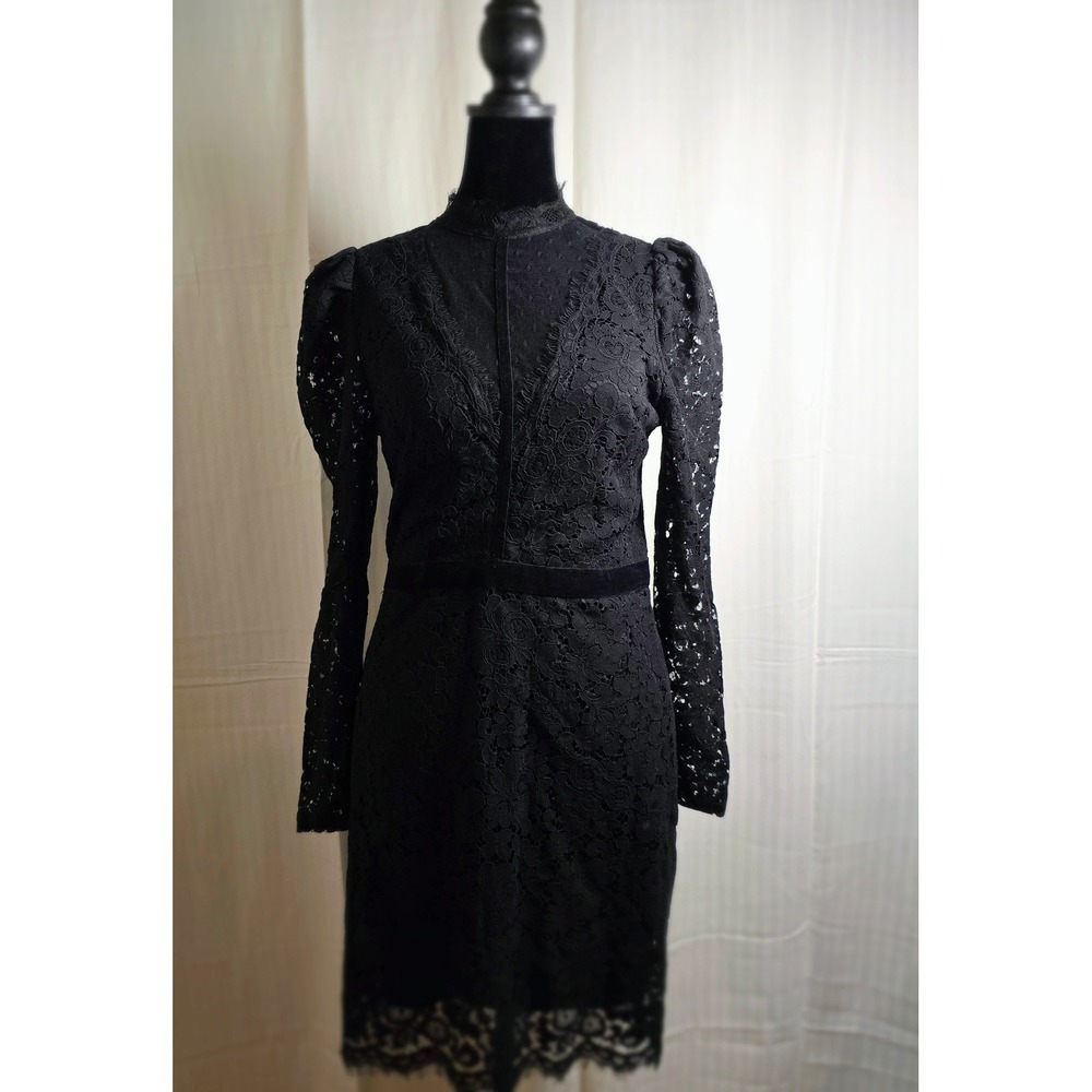 Express Black Lace 4 Dress Sheath Bodycon Sleeve Lined Party Cocktail WhimsyGoth